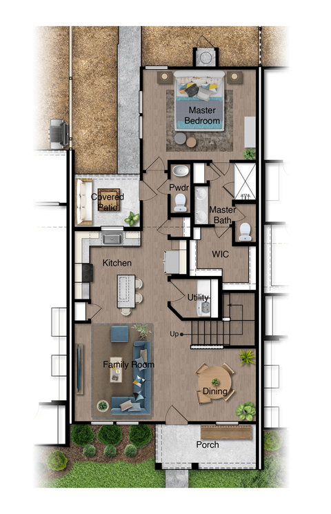Floor plan for 3 beds, 2.5 baths, 1557 sqft